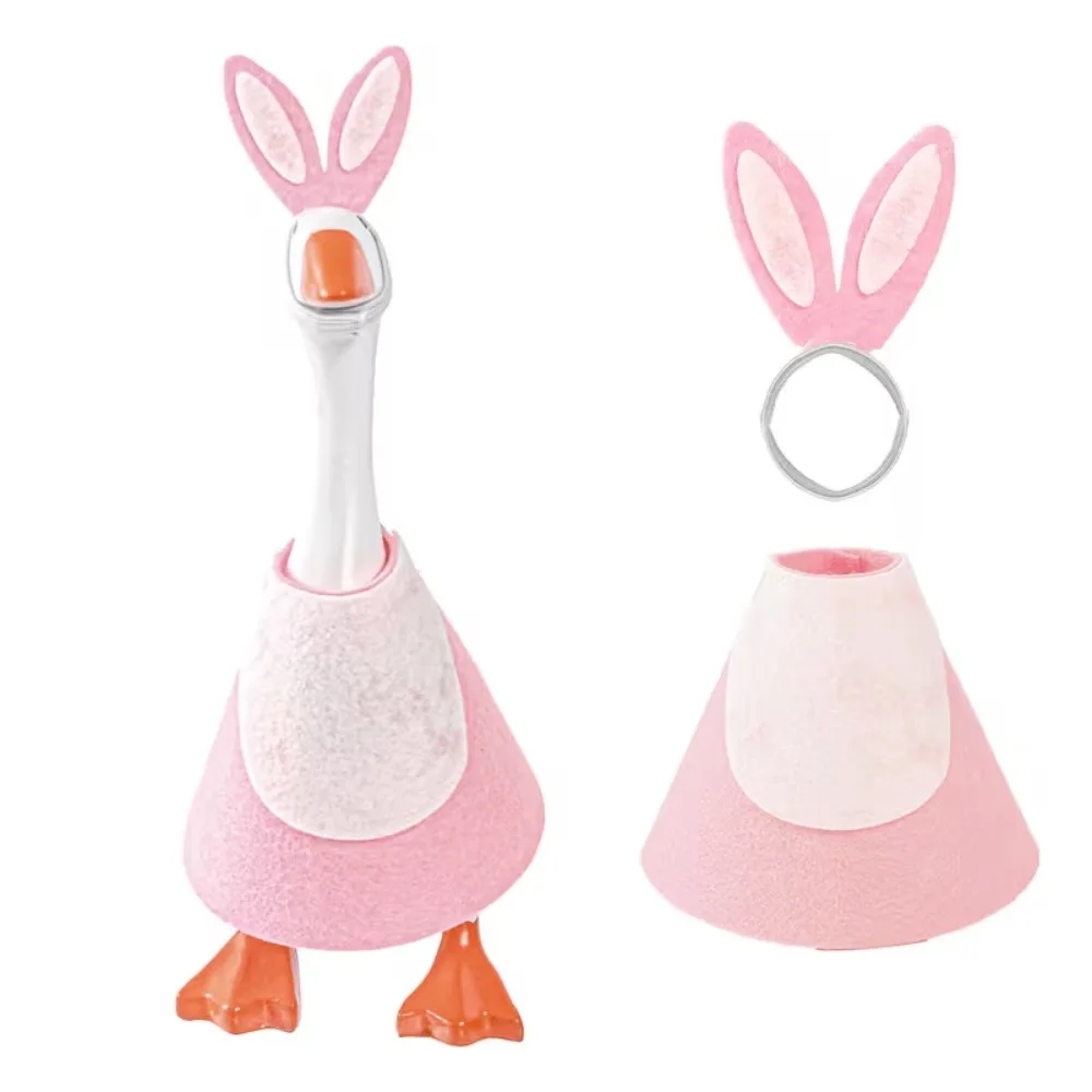 

Mini Desk Goose Outfit 7 Inch Goose Statue Costume Felt Goose Clothes with Headpiece for Easter St. Patrick Day Key Holder Decor