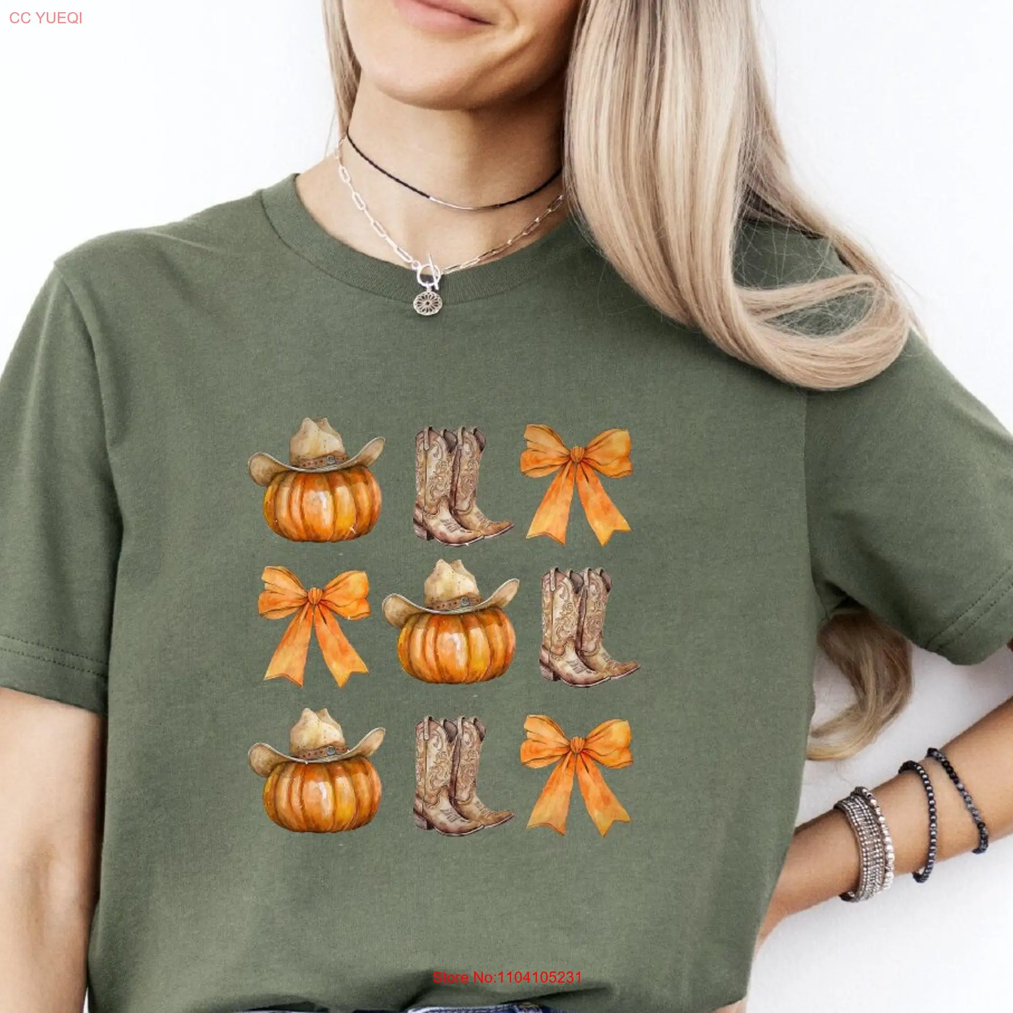 Cowboy Halloween shirt Women Fall T Autumn Cowgirl Thanksgiving Comfort Color Western howdy pumpkin top