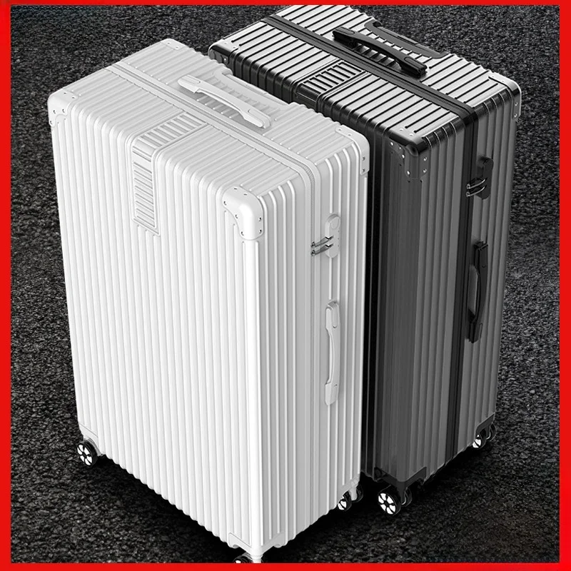 Maleta de viaje grande, bolsa con ruedas grande, rueda Universal de poliéster de 26/28/32/34/36 pulgadas, Material de PC ABS juvenil con Lo