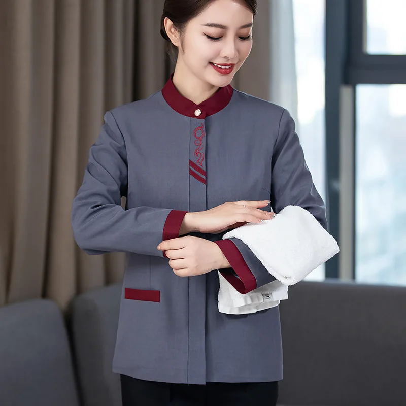 

Униформа для уборки гостиничных номеров, осенне-зимняя одежда с длинными рукавами, одежда для работников уборки торговых центров и жилых комплексов, одежда для сотрудников больниц.