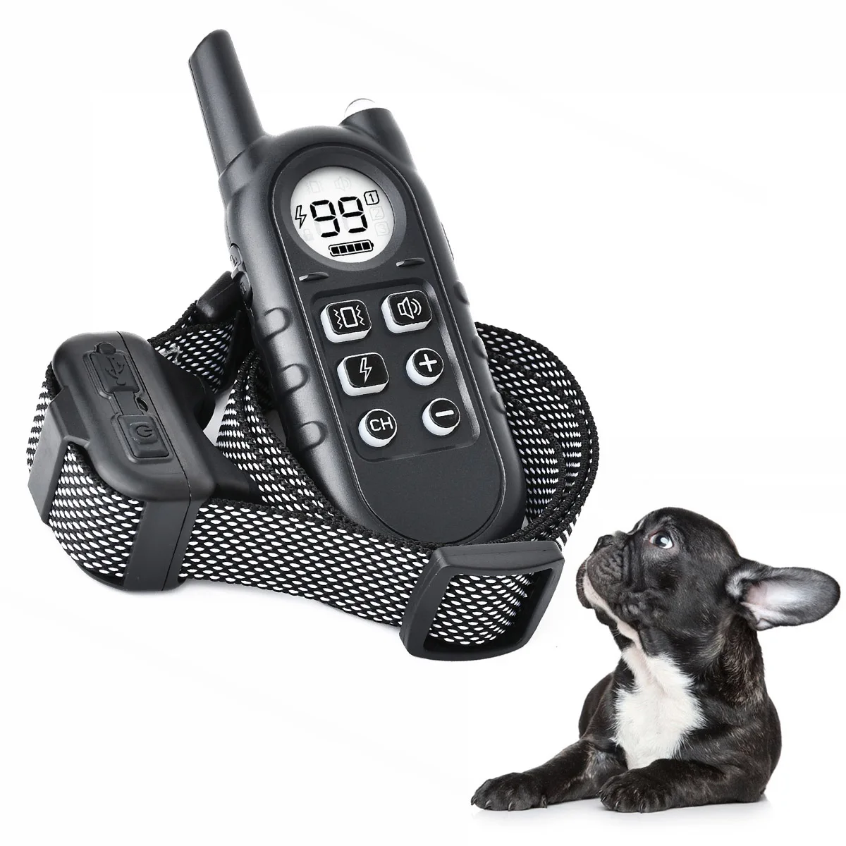 

Dog Collar, 1300ft Dog Training Collar with Remote for 10-120lbs Small Medium Large Dogs, Rechargeable IPX7 Waterproof E Collar