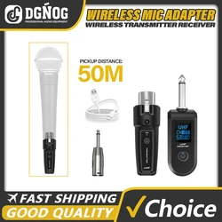 Wireless Microphone Transmitter Receiver System UHF XLR Adapter System for Dynamic Microphone Guitar Audio Mixer PA System DGNOG