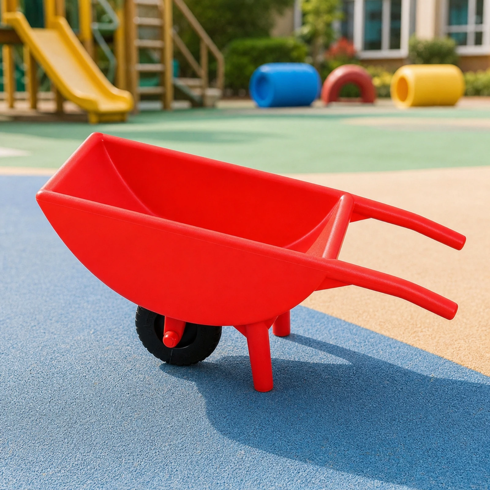 Toy Wheelbarrow Molded Play Wheelbarrow Push Cart Easy Transport Heavy-Duty for Children, Garden, Backyard