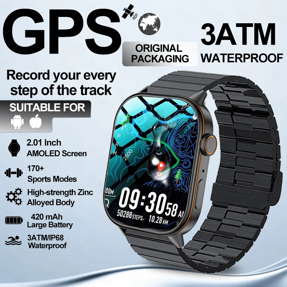 

2025 New For HUAWEI Outdoor GPS Smart Watch Men Compass Military Outdoor Sports Watch 2.01'' IP68 Waterproof Women Smart watch