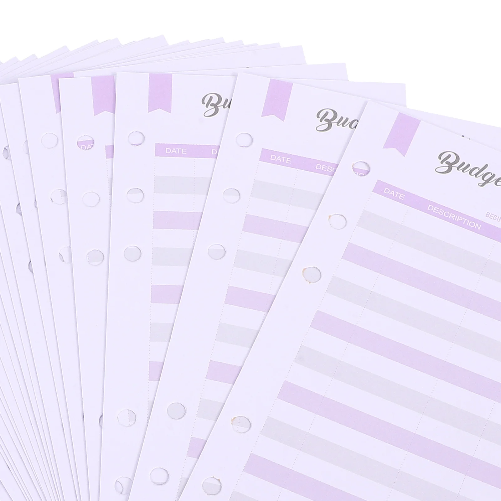 

60pcs Budget Cards Punch Hole Design For Cash Tracking Expense Planner Insert Daily Budget Paper Home Office Business Use