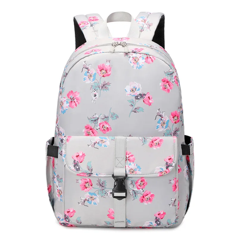 2022 Printing Flowers Women's Backpack Casual Two Piecs Set Women's School Bags Fashion Large Capacity Female Laptop Backbags