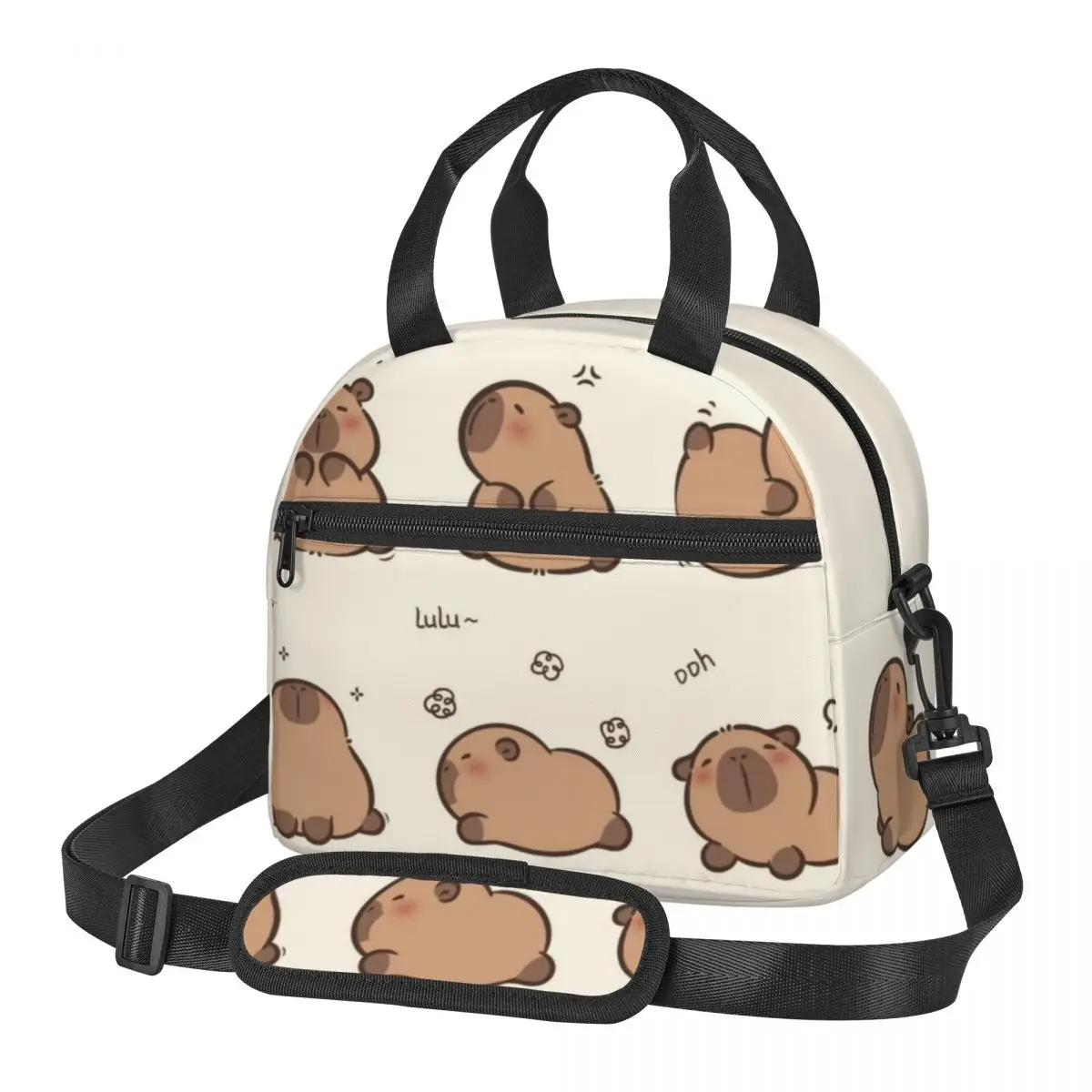 

Cartoon Capybara Thermal Insulated Lunch Bags Women Portable Lunch Container for Work School Travel Storage Food Box
