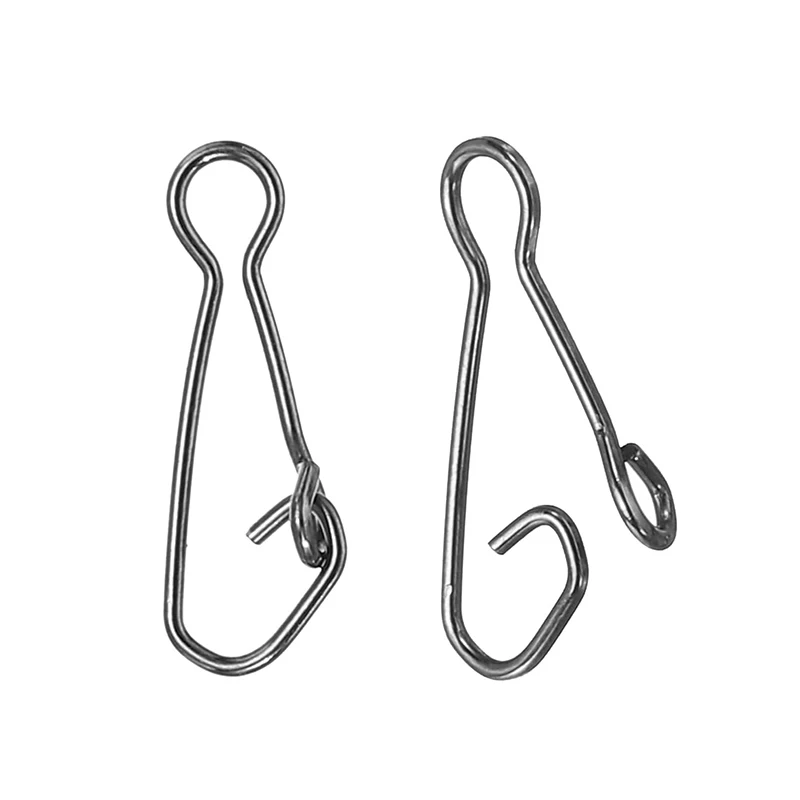 Quick Change Snap 50Pcs Stainless Steel Nickel Plated Rustproof Fishing Connector Saltwater Freshwater for Lure Bait Tackle