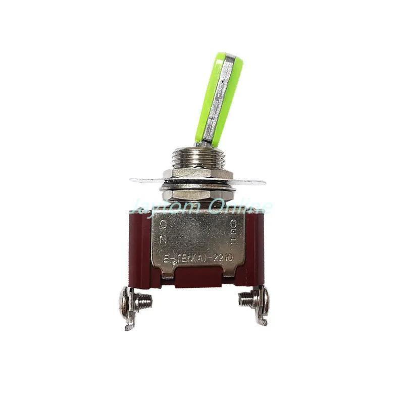 1pc Toggle Switch E-TEN2210 Power Switch 16A 250V 2Pins 2 Position With Green Handle ON OFF Silver Contact