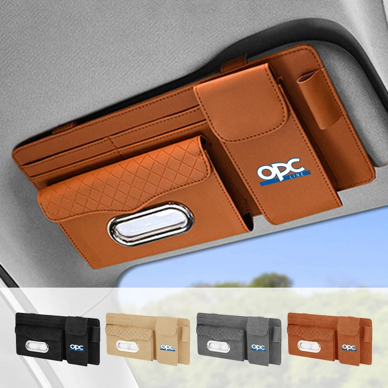 

Car Sun Visor Tissue Storage Box Glasses Holder Card Pocket Pen Organizer For Opel Corsa Astra Insignia Vectra Zafira Meriva