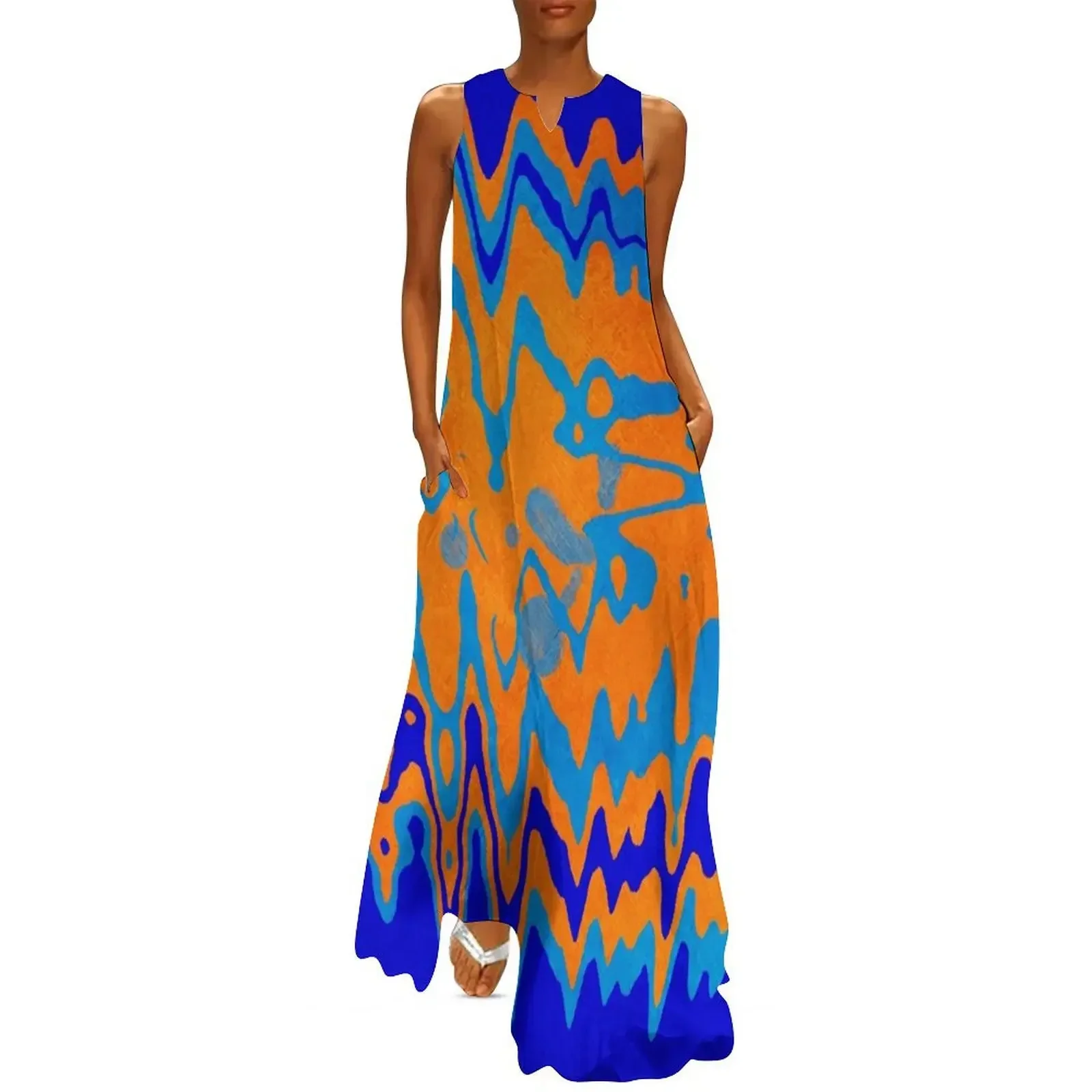 

Blue Orange Abstract Long Dress evening dresses ladies Evening gown summer outfits for women 2025 dress party night Dress