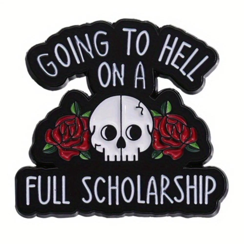 1 шт. эмалированная булавка в стиле панк — брошь со скелетом «Going to Hell on a Full Scholarship» с забавными высказываниями, ювелирный подарок для друзей