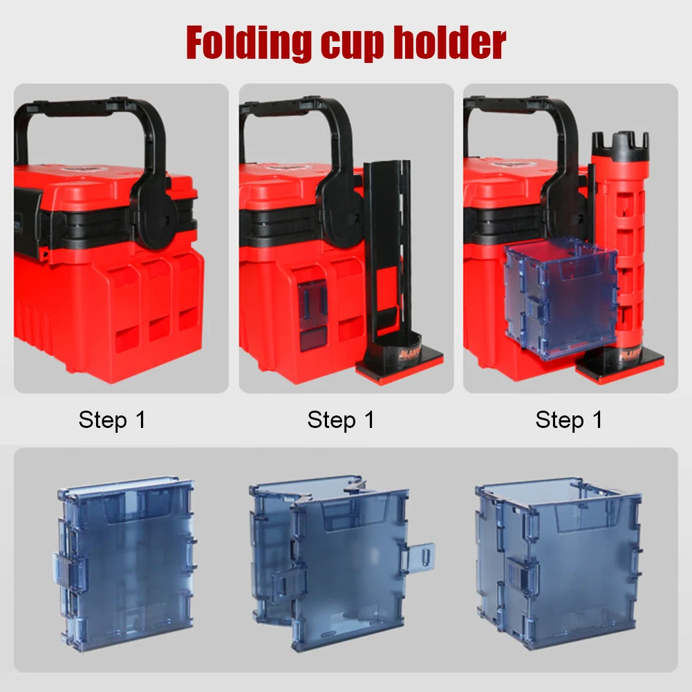 صندوق صيد السمك حامل المياه صندوق صيد محمول إطار كوب ماء قابل للإزالة خفيف الوزن متعدد الوظائف ملحقات خارجية #5