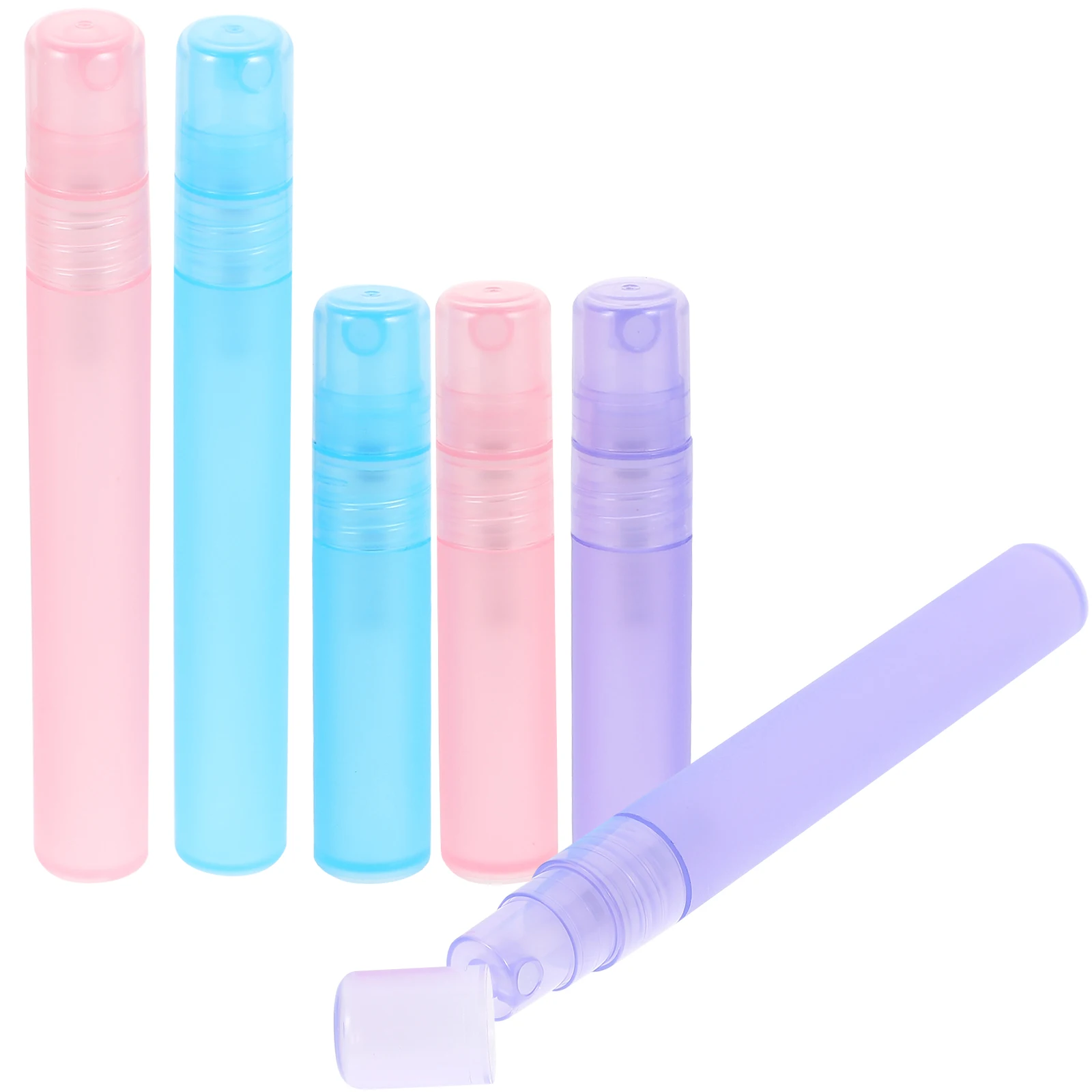 

6pcs 10ml Mini Spray Bottles Travel Size Vial Water Misting Perfume Plastic Colorful Reusable Portable Empty Bottle Set