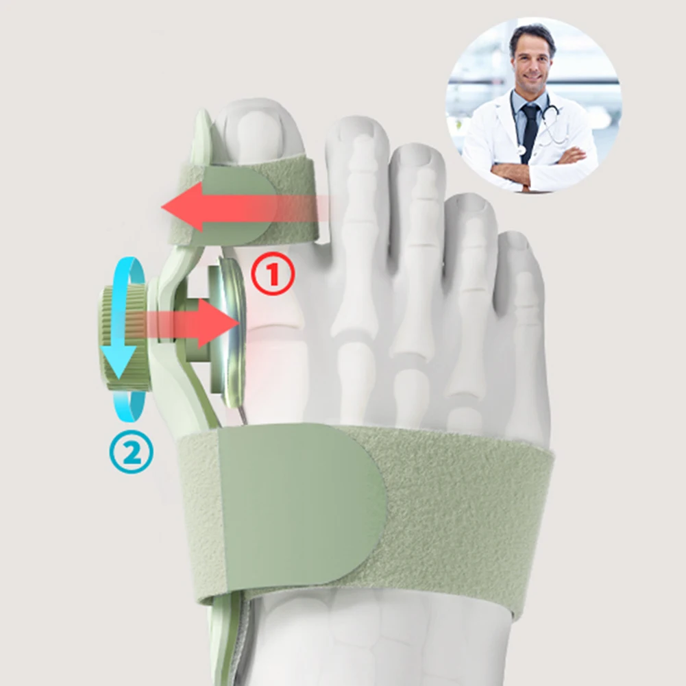 Bunion Corrector Toe Correction Band Stress Relief Hallux Valgus Orthosis Corrector with Adjustable Knob for Big Toe Correction