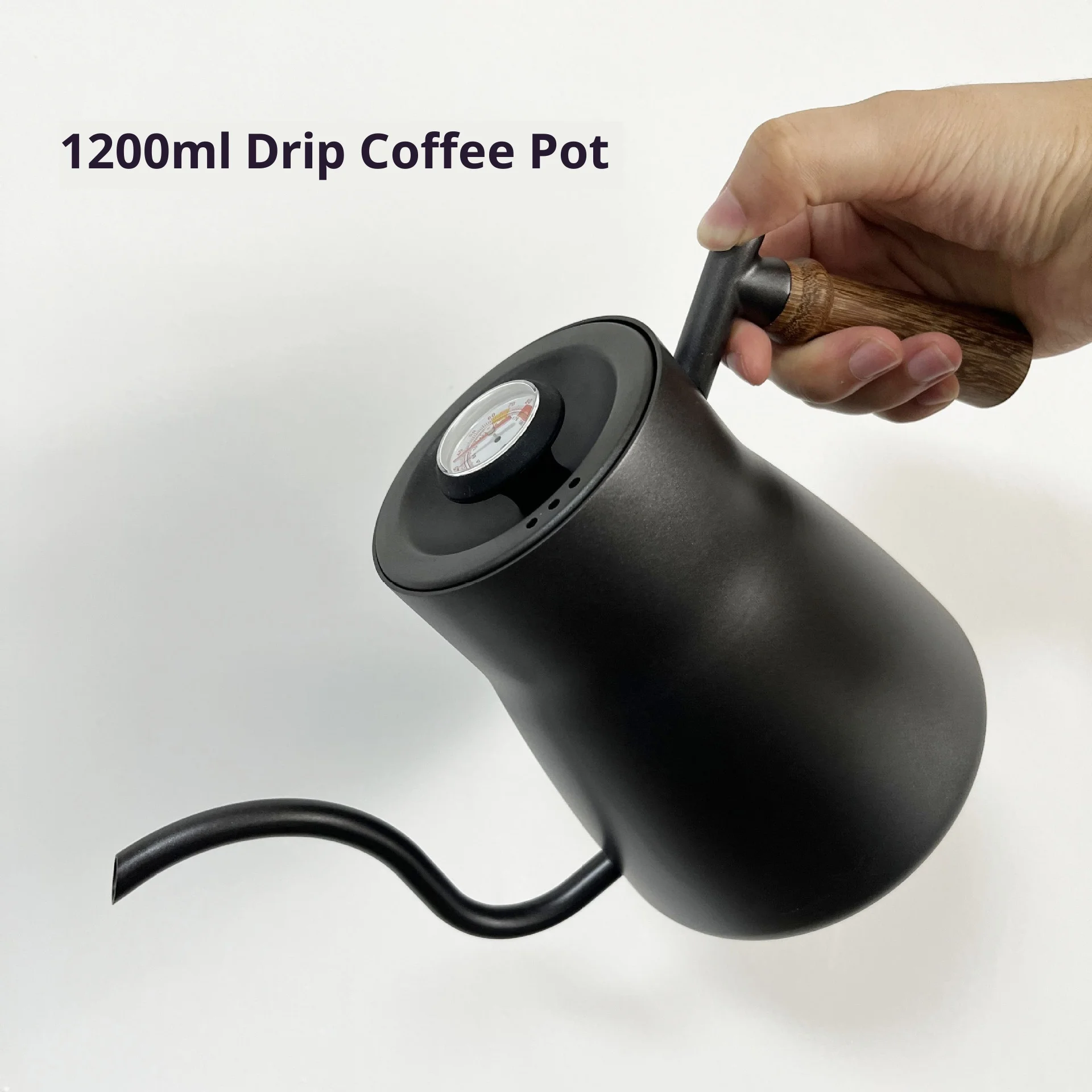 

Cross-border Large Capacity 1200ml Hand Coffee Pot 304 Stainless Steel Long Nozzle Temperature Control Tea Kettle Drip Pot