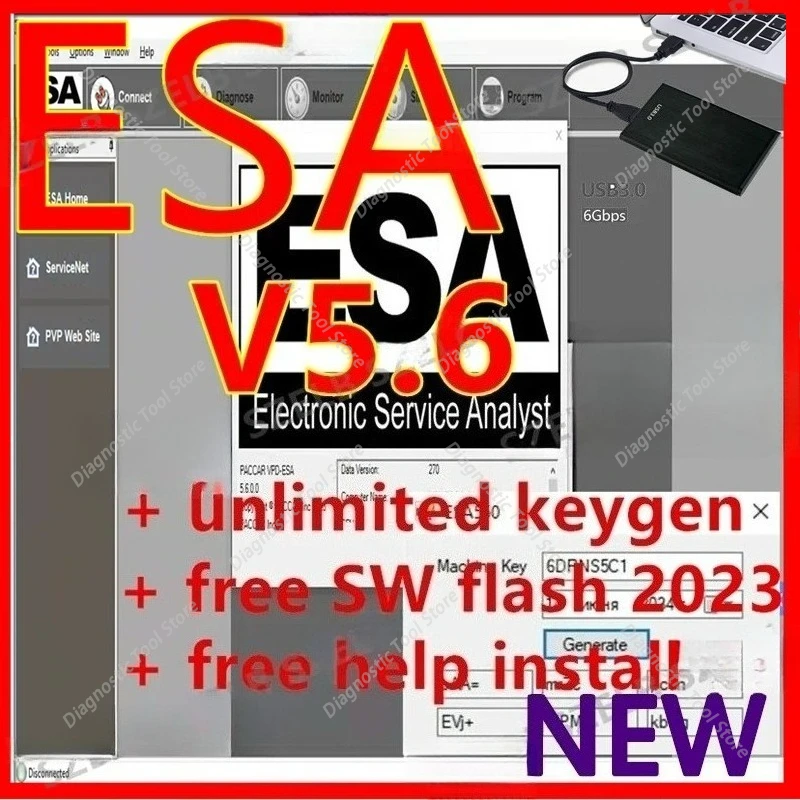 

Новейшая версия ESA Electronic Service Analyst 5.6 (2026) + файлы SW FLASH 2023 + бесплатный ключевой генератор для Paccar + бесплатная помощь по установке ESA 5.6