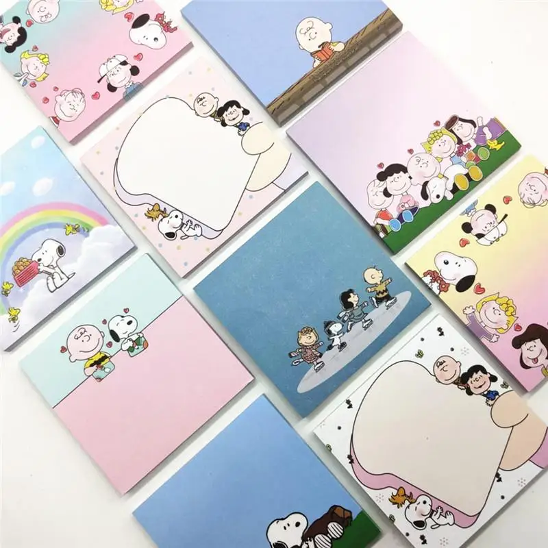 

New Kawaii Miniso Snoopy Post It Notes Cartoon Lovable Tearable and Portable Message Bar 60 Sheets Per Book Gift Toys for Girls