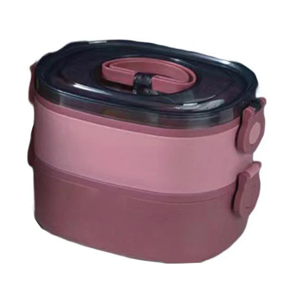 Stackable Leakproof Lunch Box Large Capacity Two Layer Microwave Safe Dishwasher Safe Plastic Food Storage Box