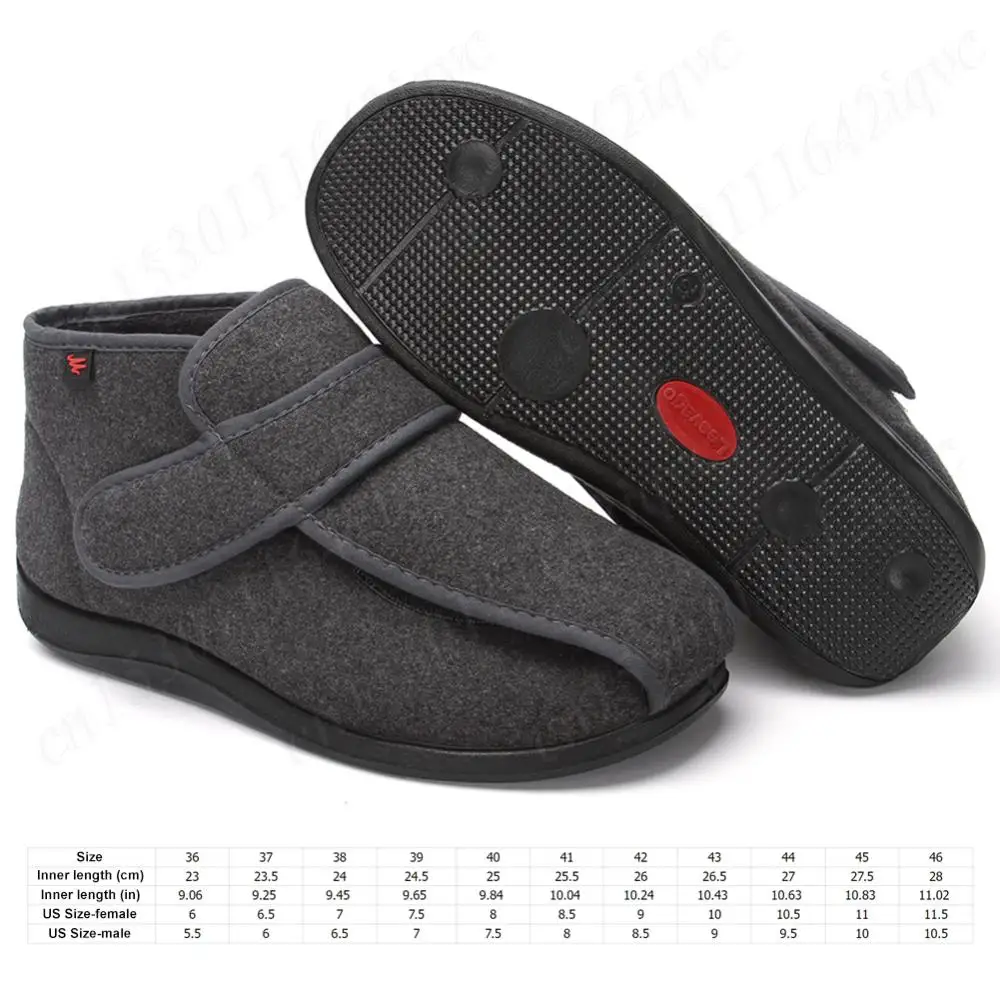 Scarpe per diabetici extra larghe Scarpe ortopediche slip-on antiscivolo Sneakers leggere per edema Sneakers con gancio e anello per piedi gonfi