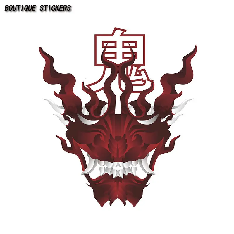 Samurai Hannya Mask Car Sticker Waterproof PVC Sticker Car Accessories Motorcycle Laptop Case Sticker Cover Scratches