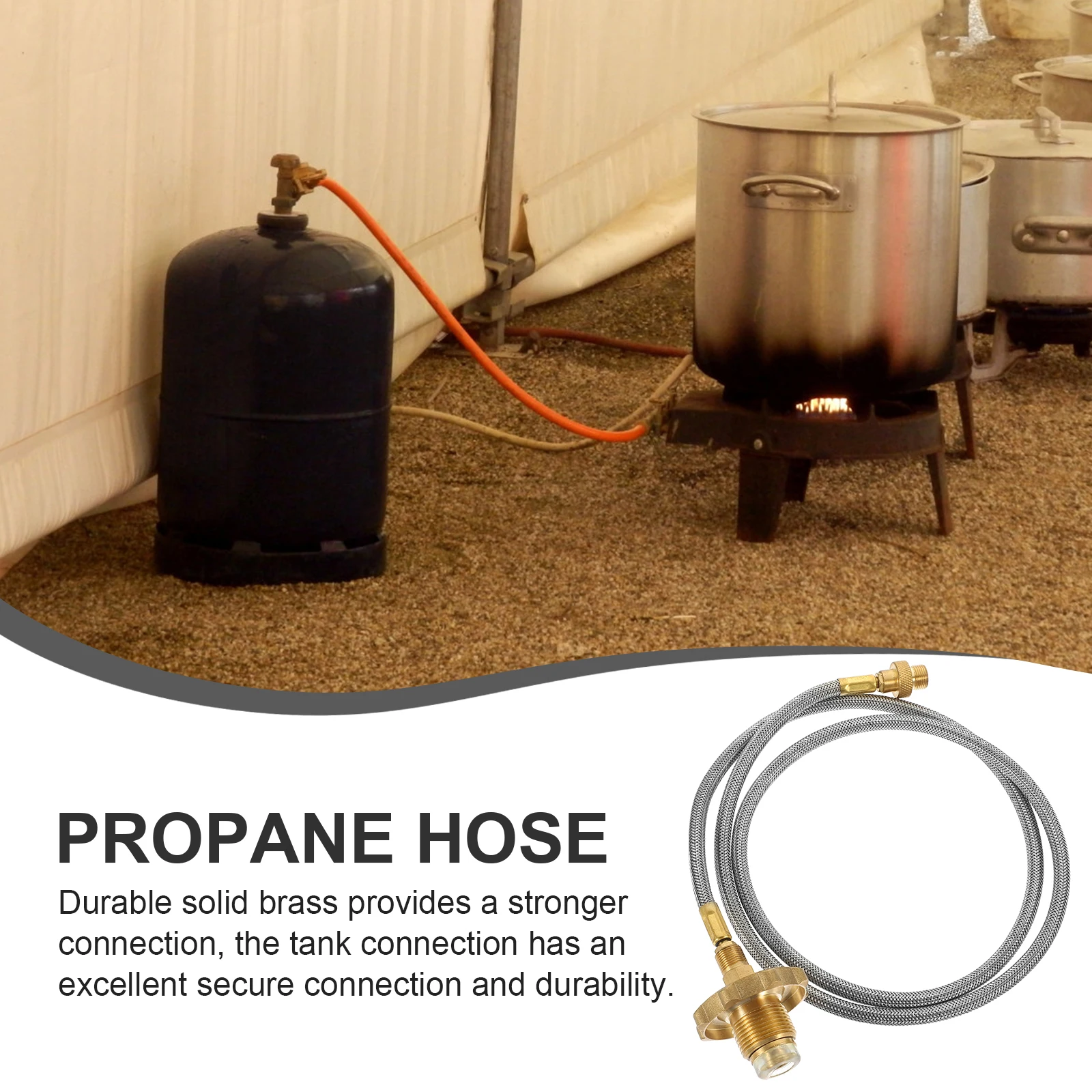 

Gas Pipe Bbq Regulator and Hose Grill Cooker Propane Caravan Connector
