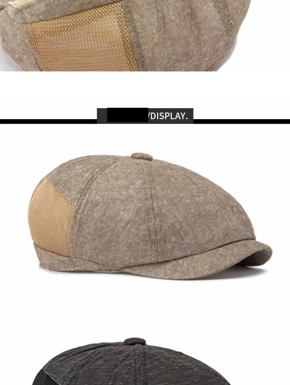 HT5110 Baskenmützen Neue Frühjahr-Sommer-Kappe für Herren und Damen Künstler-Achteck-Baskenmütze Verstellbare Mesh-Ivy-Flatcap Atmungsaktive Leinen-Baskenmütze – Detail 7
