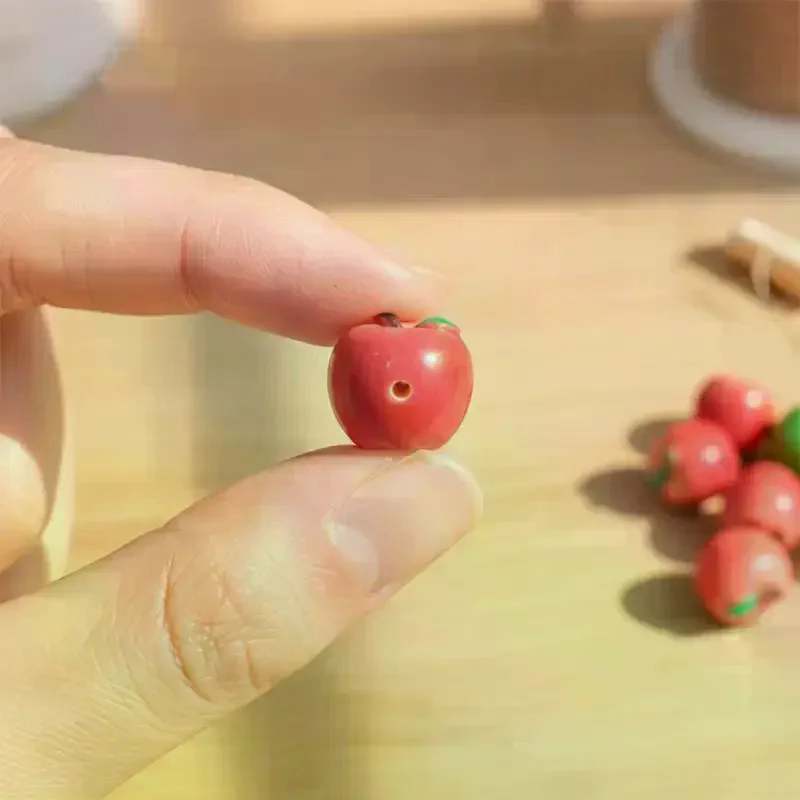 Handmade DIY 3D Fruit Resin Beads 5/10Pcs Cute Simulation Loose Beads for Bracelet Necklace Crafting Supplies