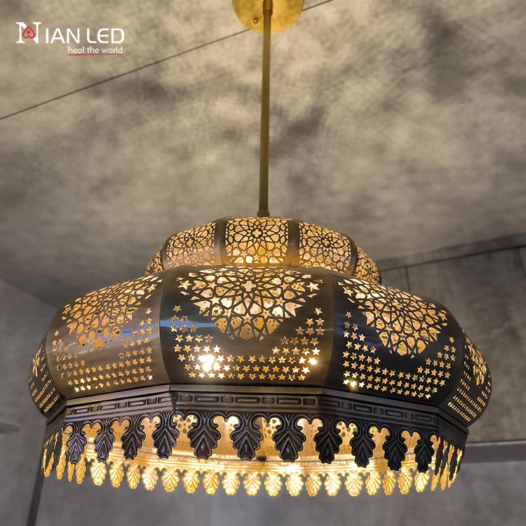 Wholesale Remote Control LED Carved Hollow Pendant Chandelier Light for Hotel Decor with Dimmer and 5-Year Warranty
