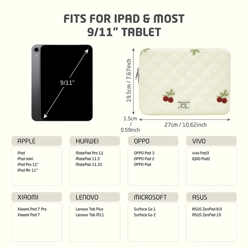 女の子かわいいチェリーラップトップケースソフト 11 13 14 15 16 インチタブレットスリーブケースコンピュータバッグレノボ Dell ラップトップアクセサリー