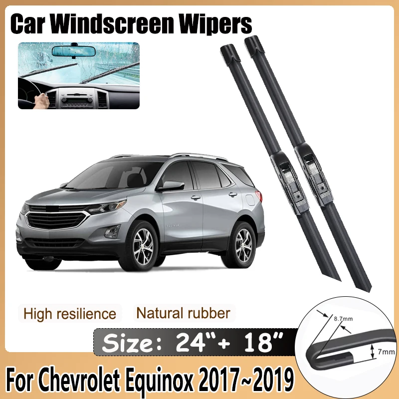 

2x щетки стеклоочистителя автомобиля для Chevrolet Equinox 2017 2018 2019 MK3, резиновая полоска, щетка для очистки, защита лобового стекла, аксессуары