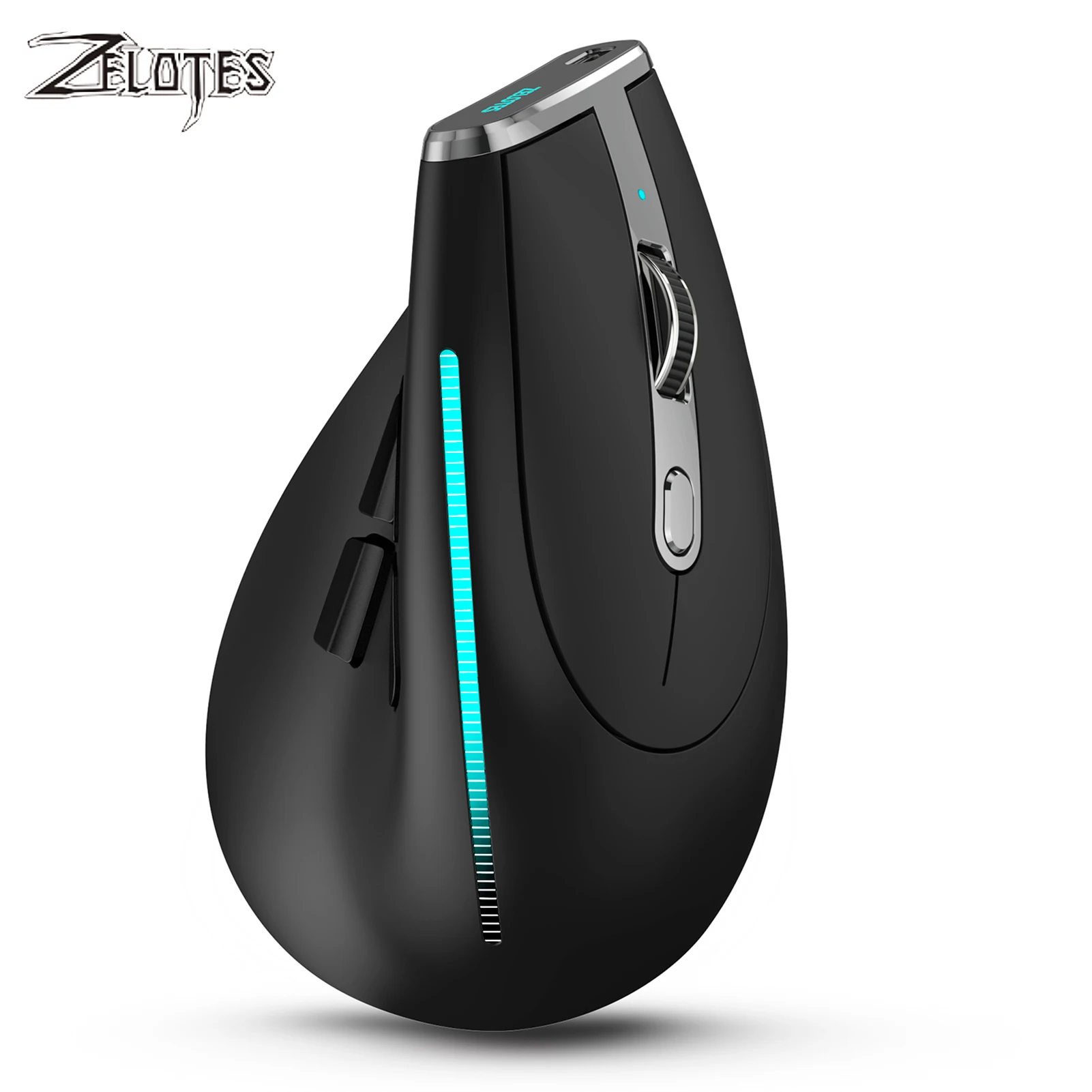 

ZELOTES F-36 Wireless Vertical Mouse 2.4G Bluetooth Mouse Full Color Light 2400DPI 730mah Battery 8Key Programmable Gaming Mouse