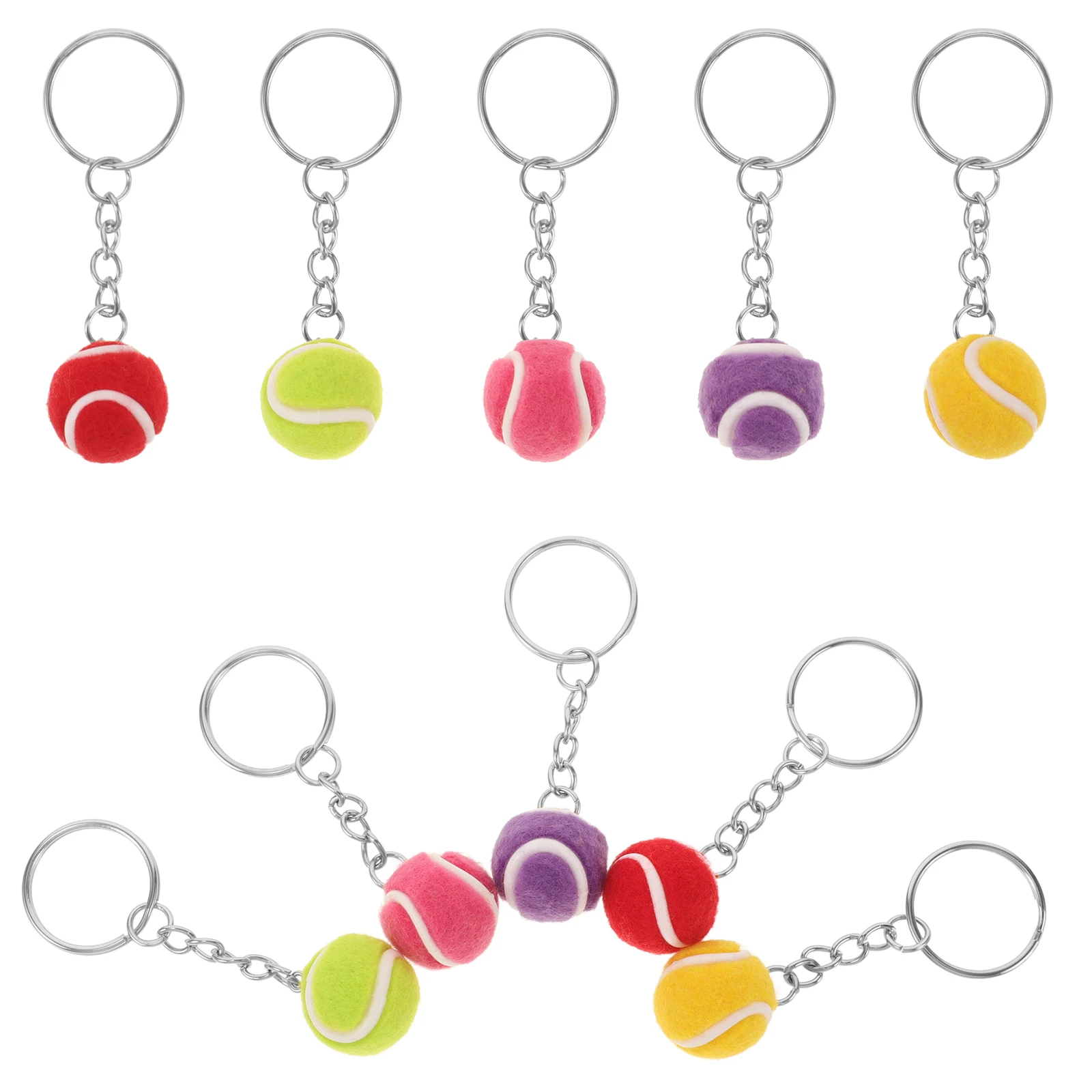 

10pcs Tennis Balls Keychain 2CM Mini Size Casual Gifts Sports Lovers Bag Charm Decorative Key Ring Men Accessories Lightweight