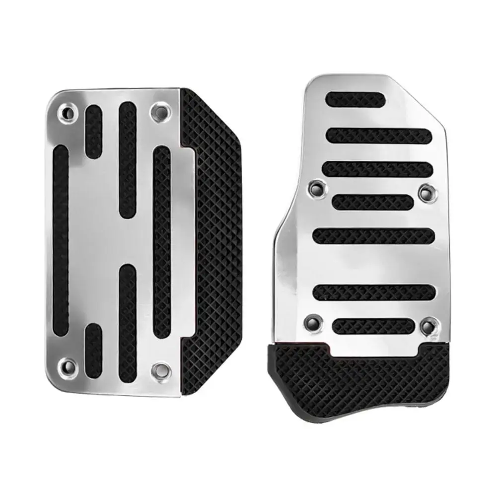 2PCS Universal Anti-skid Pedal Car Pedals Set Kit Aluminum Alloy Non-slip Foot Brake Cover Manual Transmission Car Accessories