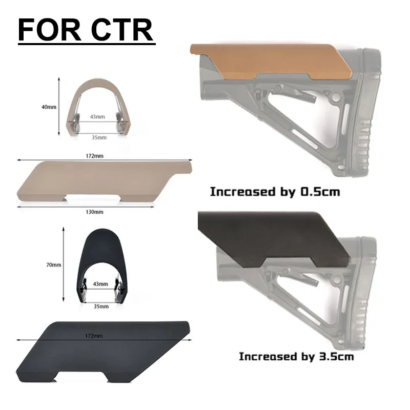 WADSN 전술 CTR Cheek Riser 낮은 Hight 버전 나일론 비 총 주식 버터 스톡 AR 15 M4 강화 Airsoft 액세서리