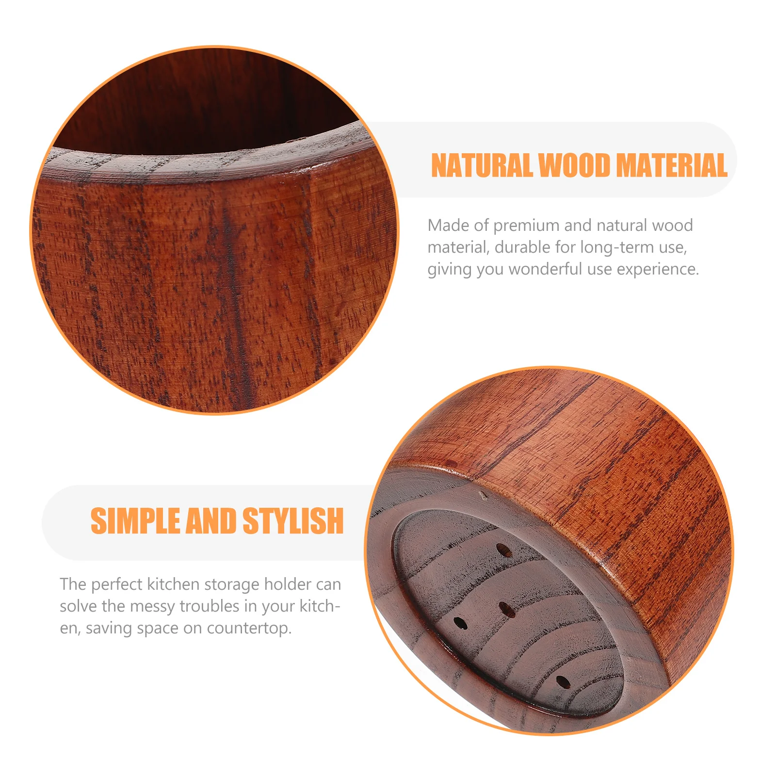 

Wooden Kitchen Utensil Holder Cutlery Storage Bucket Countertop Organizer For Chopsticks Spoons Pens Wood Cutlery Container