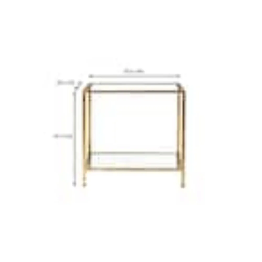 

Square Gold Metal and Glass Side Accent Table 20 in. W, 24 in. H, Table for Living Room, Bedroom