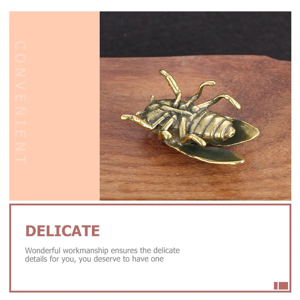 

Vintage Brass Cicadas Desktop Decoration Home Office Adornment Elegant Craftwork Gift for Calligraphy Lovers Unique Tabletop Art