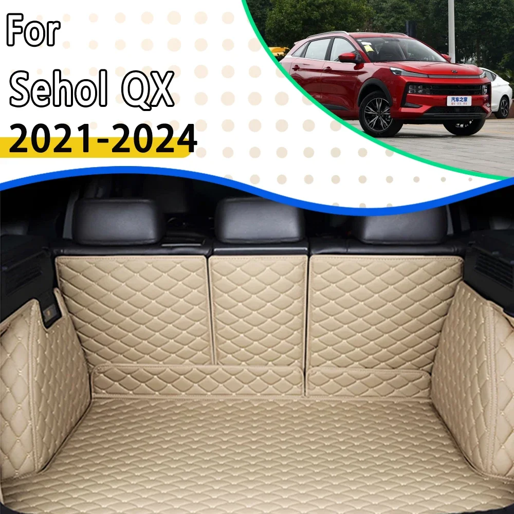 

Leather Car Trunk Storage Pads For Sehol QX JAC JS6 Sei 6 Pro 2021~2024 Anti-dirty Car Rear Trunk Mats Carpets Car Accessories