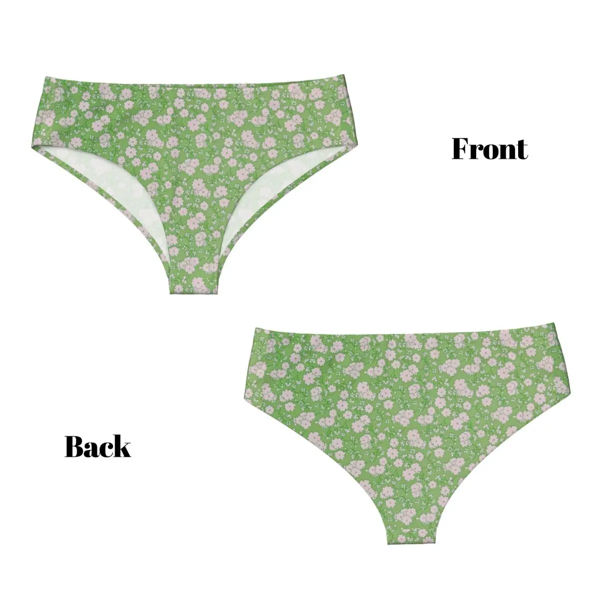 Custom Women's Y2k Style Pattern With Flower Brief Panties Female Stretch Underwear Underpants