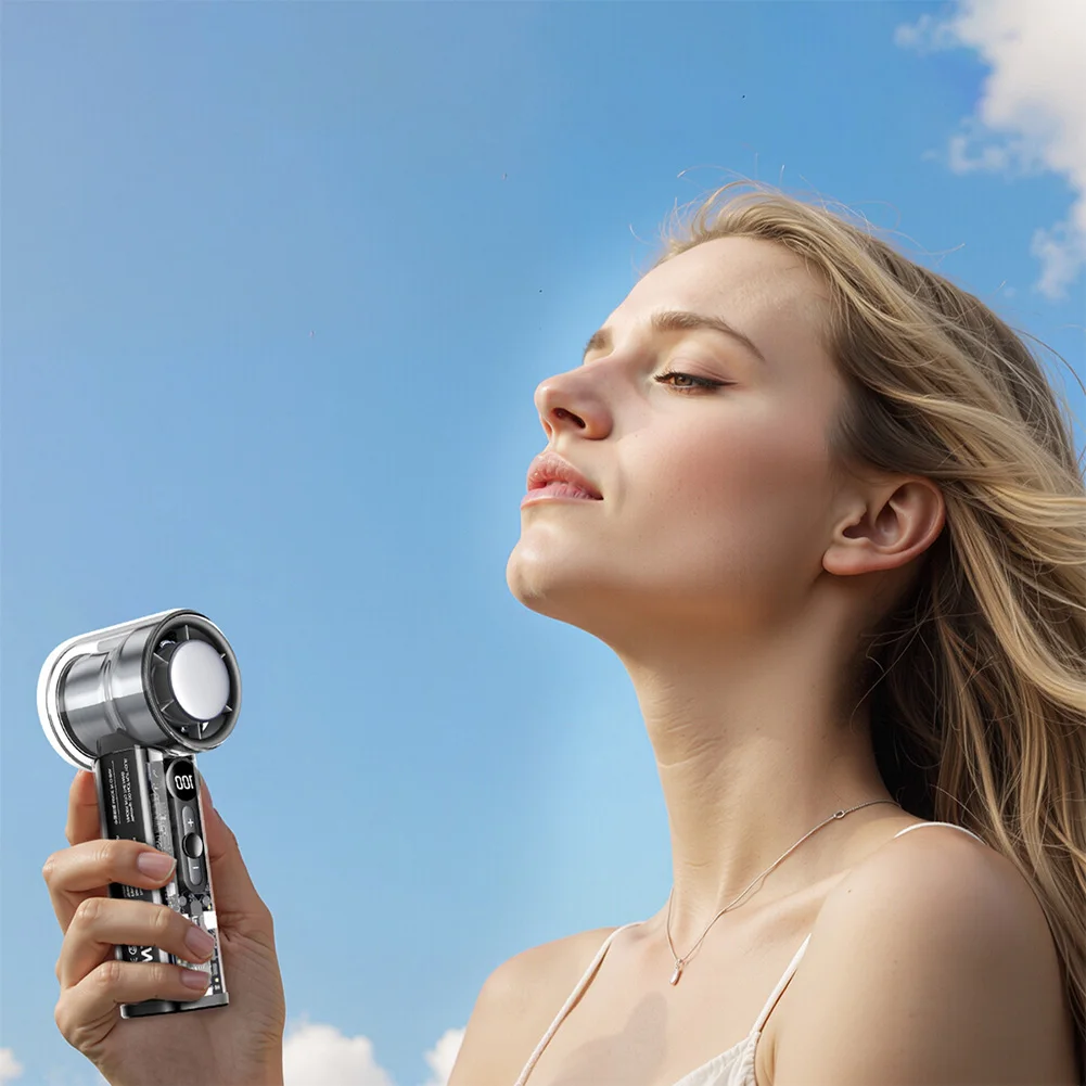 

Портативный ручной турбовентилятор с USB-зарядкой, 100 скоростей, для путешествий, кемпинга, улицы и дома