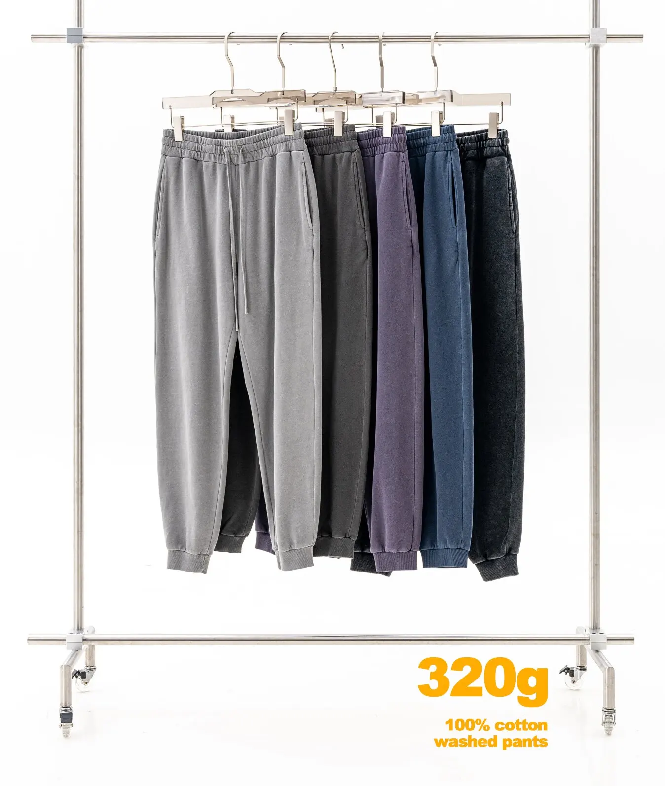 

320G Cotton Washed Pants New