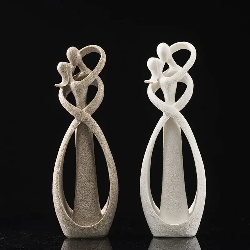 

23cm Sandstone Sculpture Decorative Lover Wedding Statue Home Decoration Valentine's Day Souvenirs Figurines Ornaments