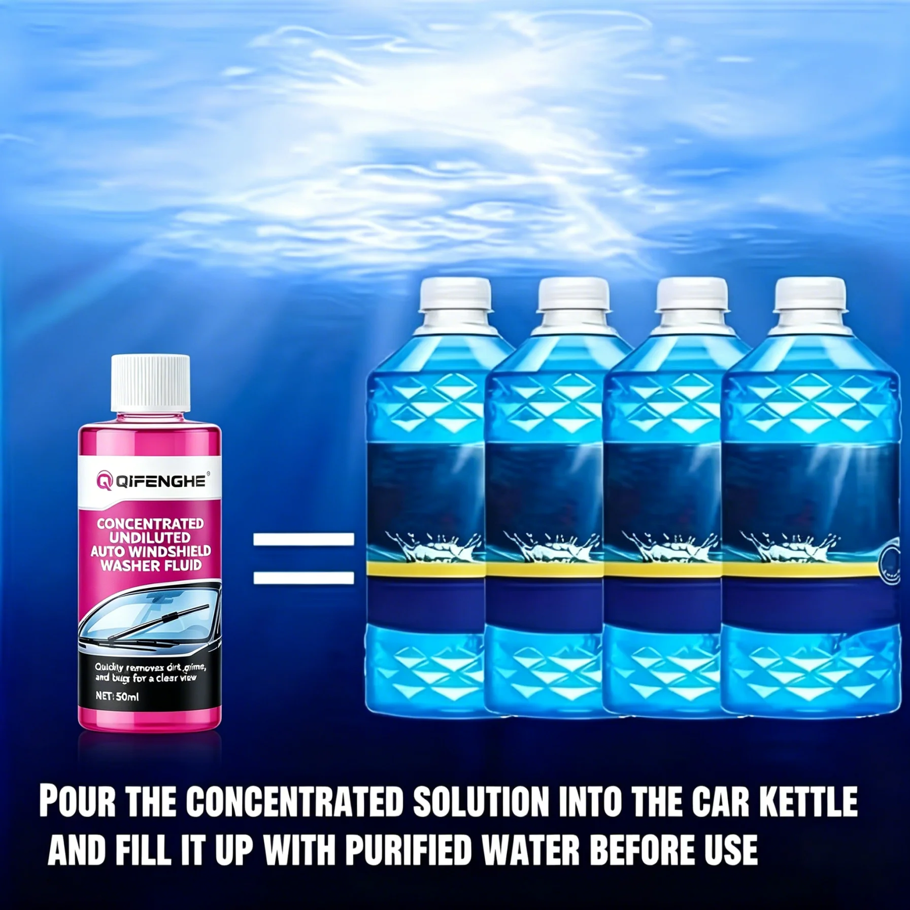 Car Glass Water Repellent Concentrate Liquid, Rainproof Anti-Fog Coating Agent, Repel Rainwater Dirt, Improve Driving Vision