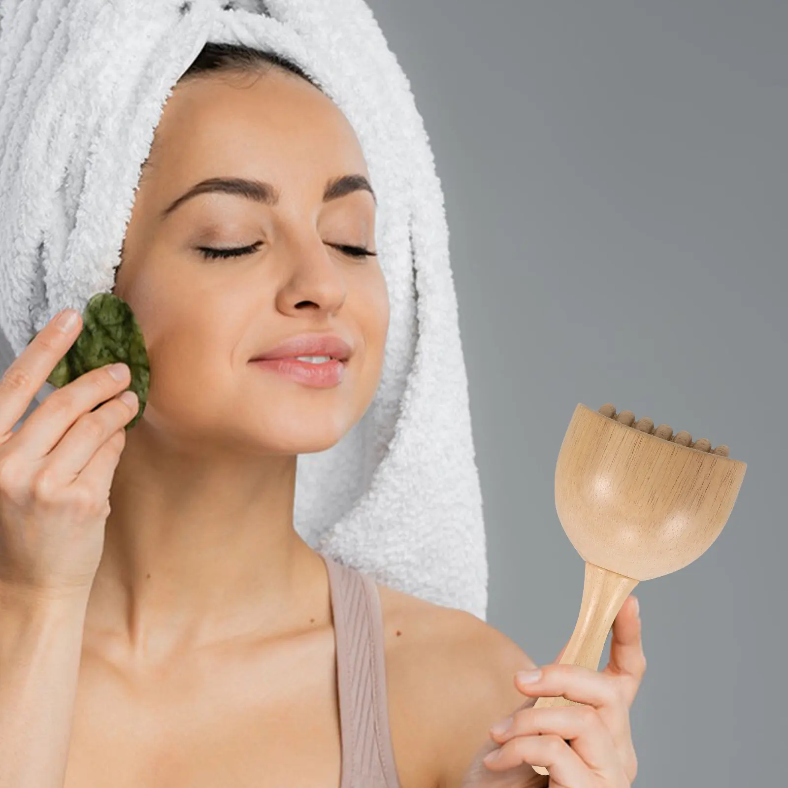 

Деревянная массажная чаша с роликом, эргономичный дизайн для домашнего использования, шведский массаж, лимфодренаж, коррекция фигуры, баночная терапия