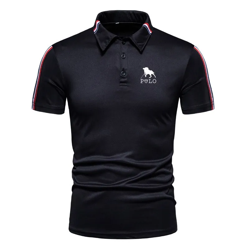 Brand new Summer Luxury Polo Shirt Men\'s Large T-shirt Tight Shorts Sleeve Collar Business T-shirt