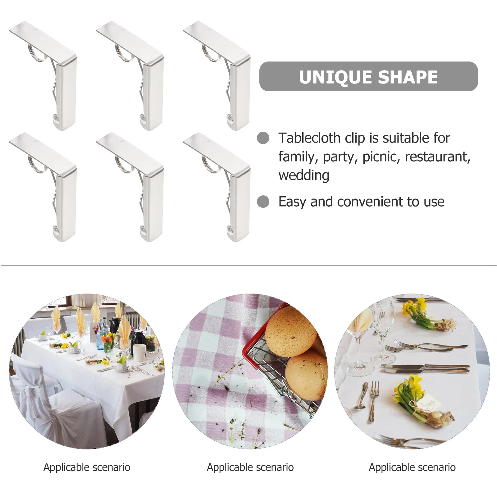 6Pcs Portable Tablecloth Clips Set and Easy-to-Use Table Cover Clamps for Camping and Picnics Tablecloth Clips