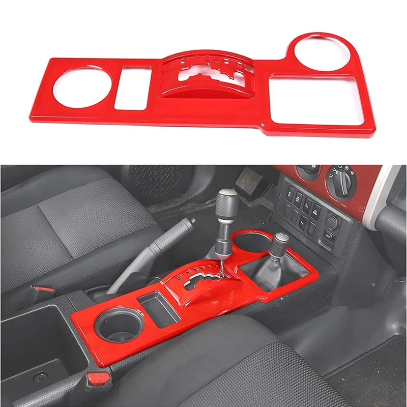 

Car Gear Shift Panel Trim Cover Protector For Toyota FJ Cruiser 2007-2021 Parts Kits ABS Red