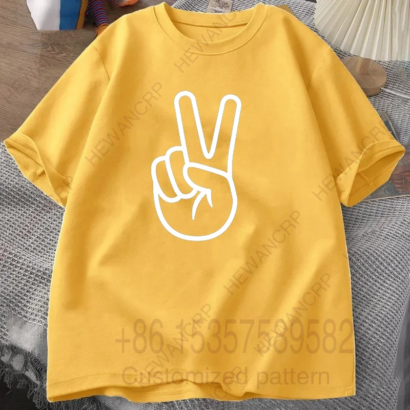 السلام علامة الجرافيك طباعة الرجال الرجعية القطن تي شيرت س الرقبة قصيرة الأكمام تي شيرت الرجال للجنسين المتضخم عادية تي شيرت بلايز #5