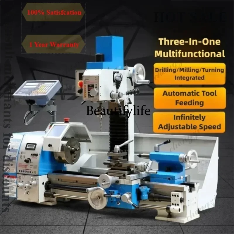 a55  Multi Function Drilling Milling Machine 220V High Precision Industrial Grade 3 In 1 Lathe Drilling Milling Machine